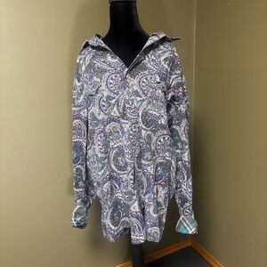 Roper Women’s Paisley Printed Button-Up Shirt size XL